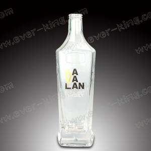 China SGS Screen Printing Crystal White Whiskey Glass Bottle factory