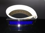 Silver belt with Flashing LED message belt bucke