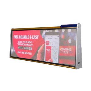 China Waterproof Taxi Roof LED Screen Double Sided Programmable Car Roof Advertising Signs factory