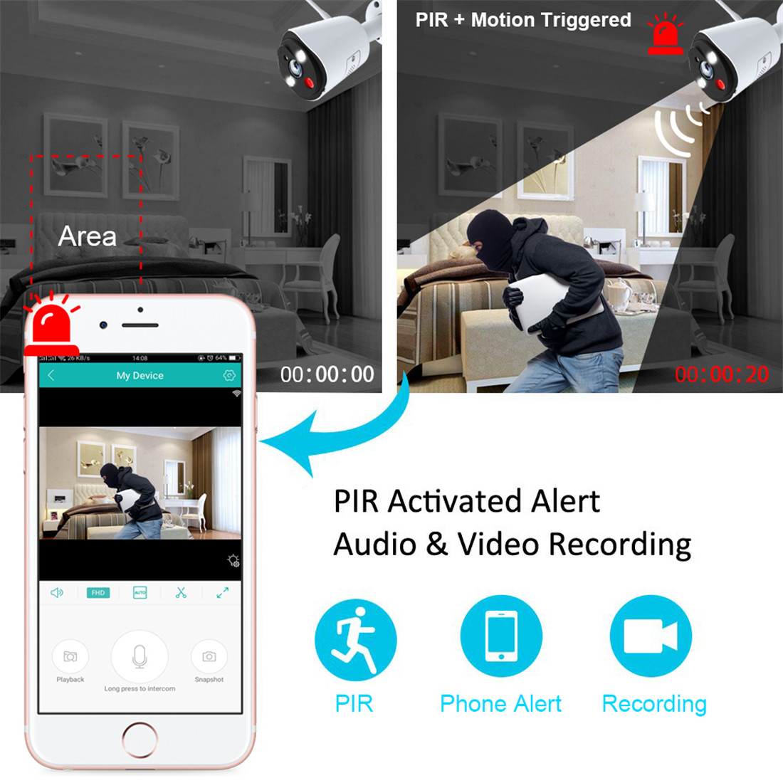 Outdoor Waterproof Wifi IP Camera 1080P(AK8635)