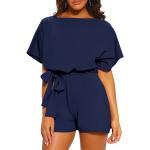 Casual Loose Women Summer Short Pants Solid Color One Piece Women Jumpsuit