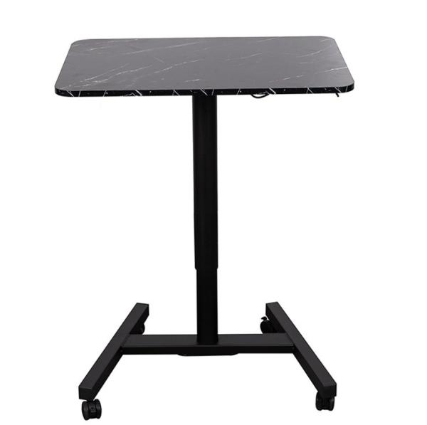 Modern Black Wood Grain Pneumatic Executive Director Height Adjustable Desk