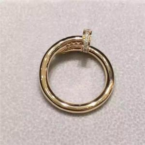 China 18K Yellow Gold Nail Ring No Gemstone , Simple Gold Ring With Diamond  factory