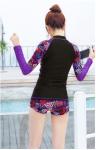 2019 UV Protection Swimming suit for women long sleeve and legs swimwear shorts