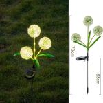 Ground Plug Triple Dandelion Solar Lawn Light for Outdoor Garden Landscape