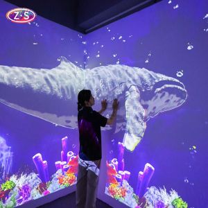 Seamless Blending Immersive Holographic Display Giant Canvas Projection Mapping