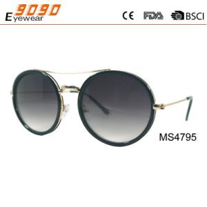 China Hot Sale black Metal Sunglasses , UV 400 protection lens,suitable for men and women factory