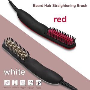 China ROHS Ceramic Coated Teeth 2-In-1 Beard Straightener Brush factory