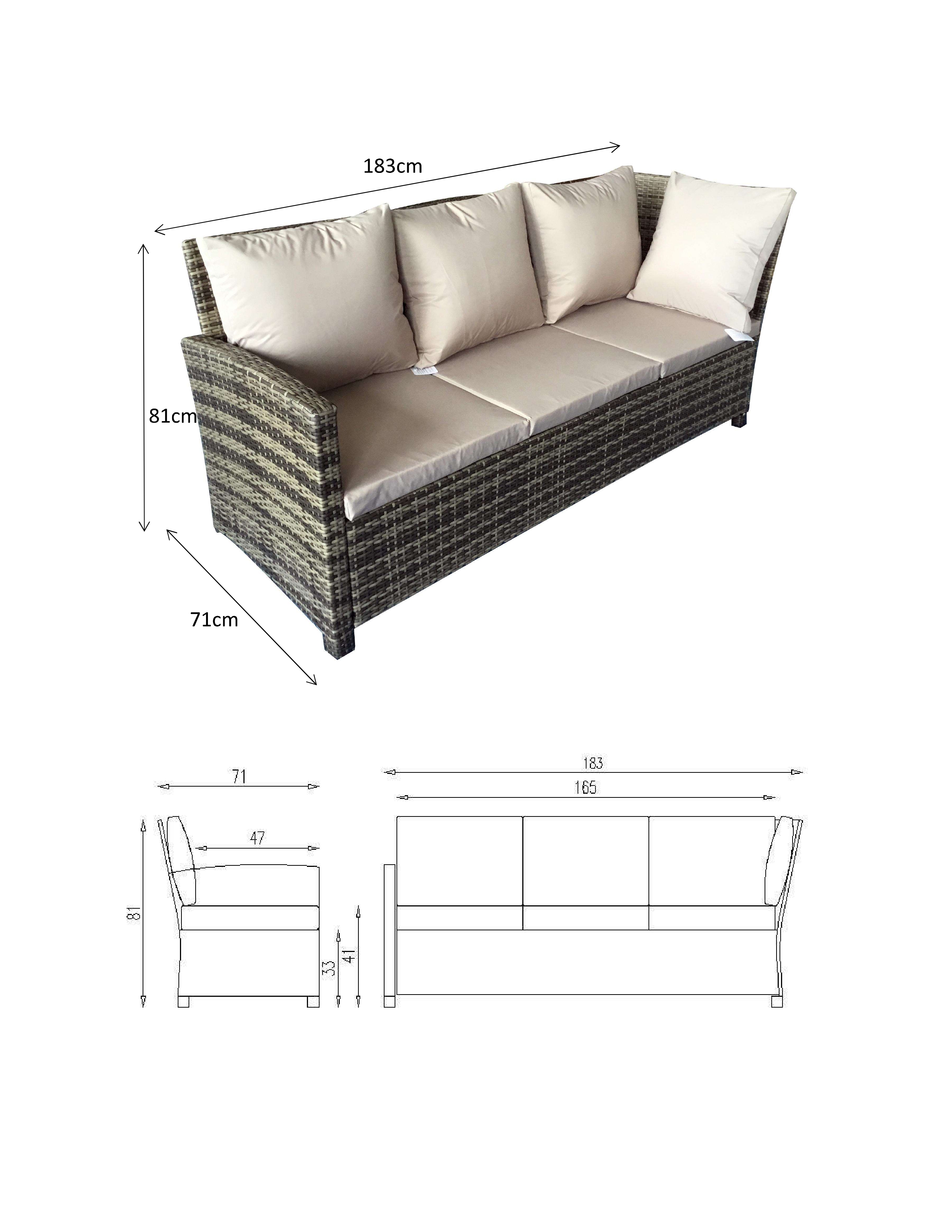 Leisure Outdoor AJUNION 9 Seating PE Rattan Garden Dining Furniture Set with Cushions