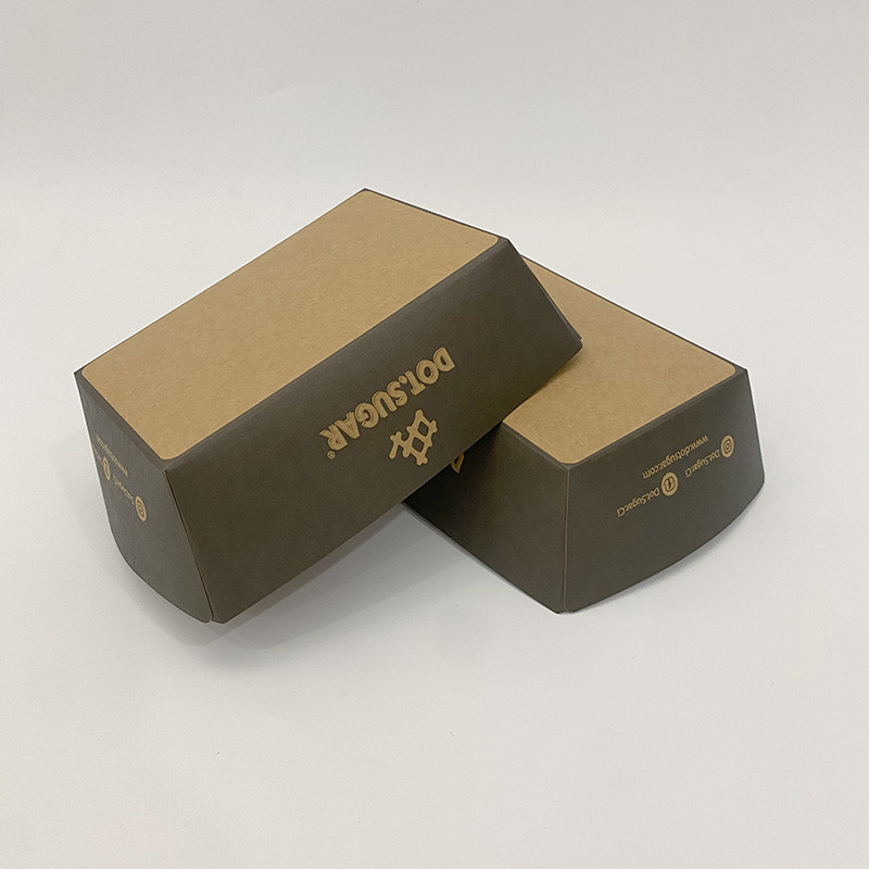 Boat Shape Food Paper Trays Eco Friendly Biodegradable Takeaway Kraft Packaging
