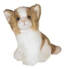 China Sitting Pose Brown and white Cat Plush Toys factory