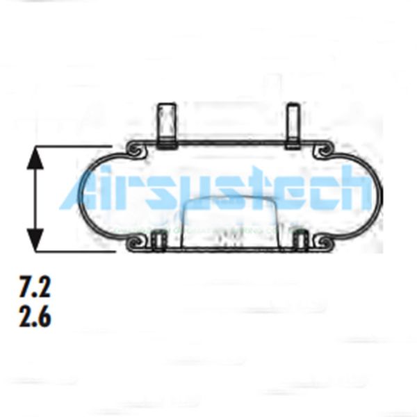 China 1B12-322 Goodyear Air Spring FS 330-11 467 Contitech Suspension Air Bag With Combination Stud 3/4-16 factory