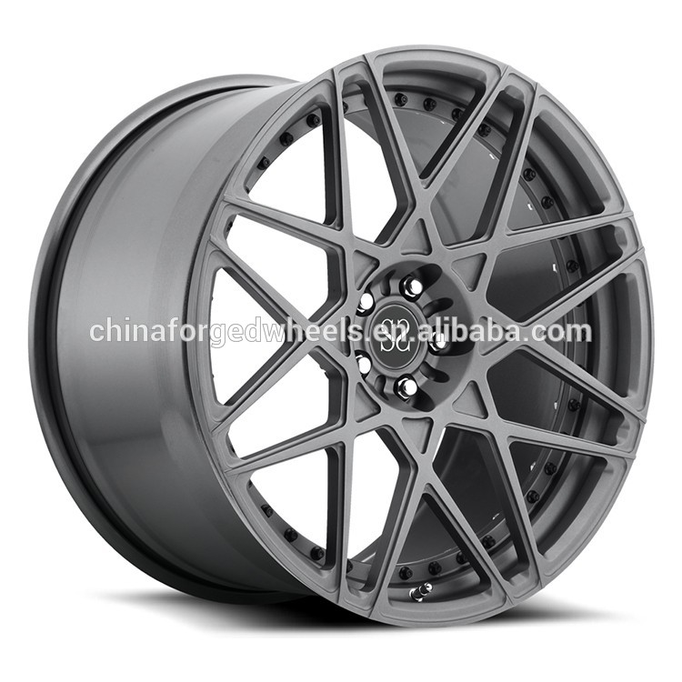 2 Piece Forged Super Sport Car Rims Matte Black Staggered 20 Inch