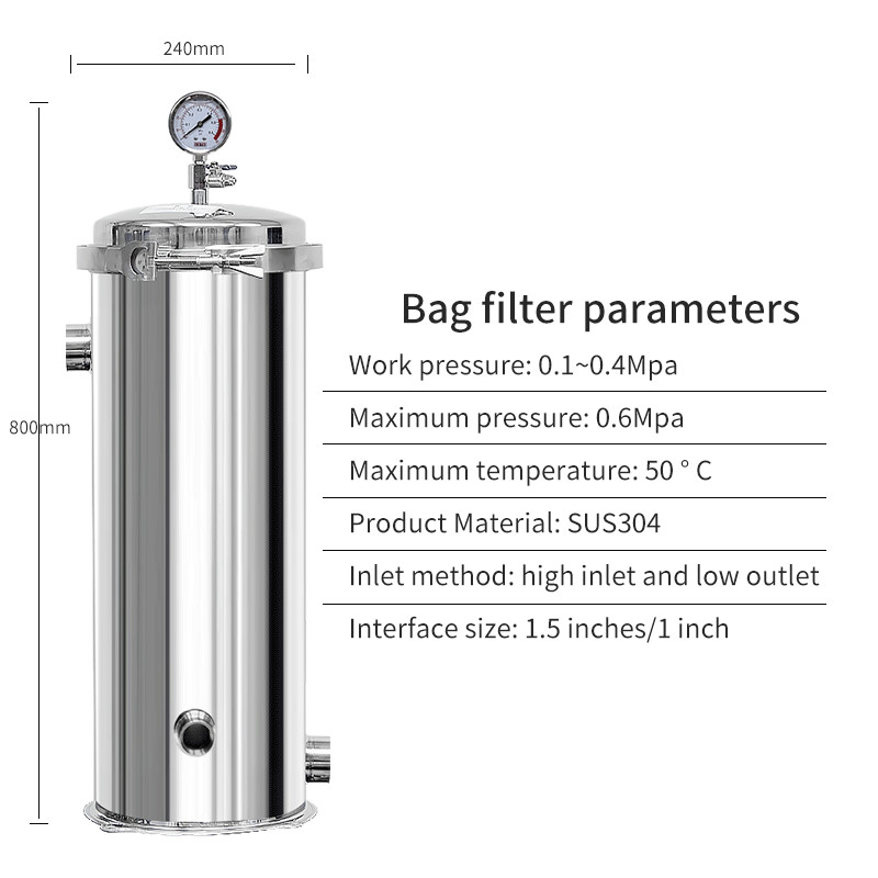 Industrial 304 Stainless Steel Water Filter Double Filtration Water Treatment System