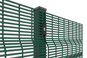 China Powder Coated 358 Anti Climb Fence Green Anti Climb Security Fencing factory