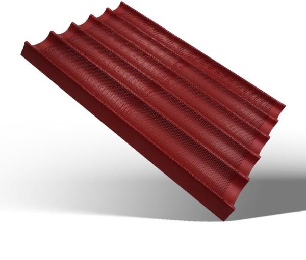 RED Non-Stick Coating French Bread Baking Mold Customized For Aluminum Bakery