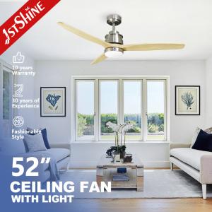 China Stable Illumination Energy Efficient Ceiling Fans Multi Color Wooden Blades factory