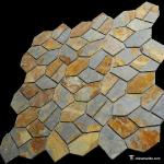 Natural stone Slate Meshed Back Landscape Flagstone Pavers Beige / Green / Grey