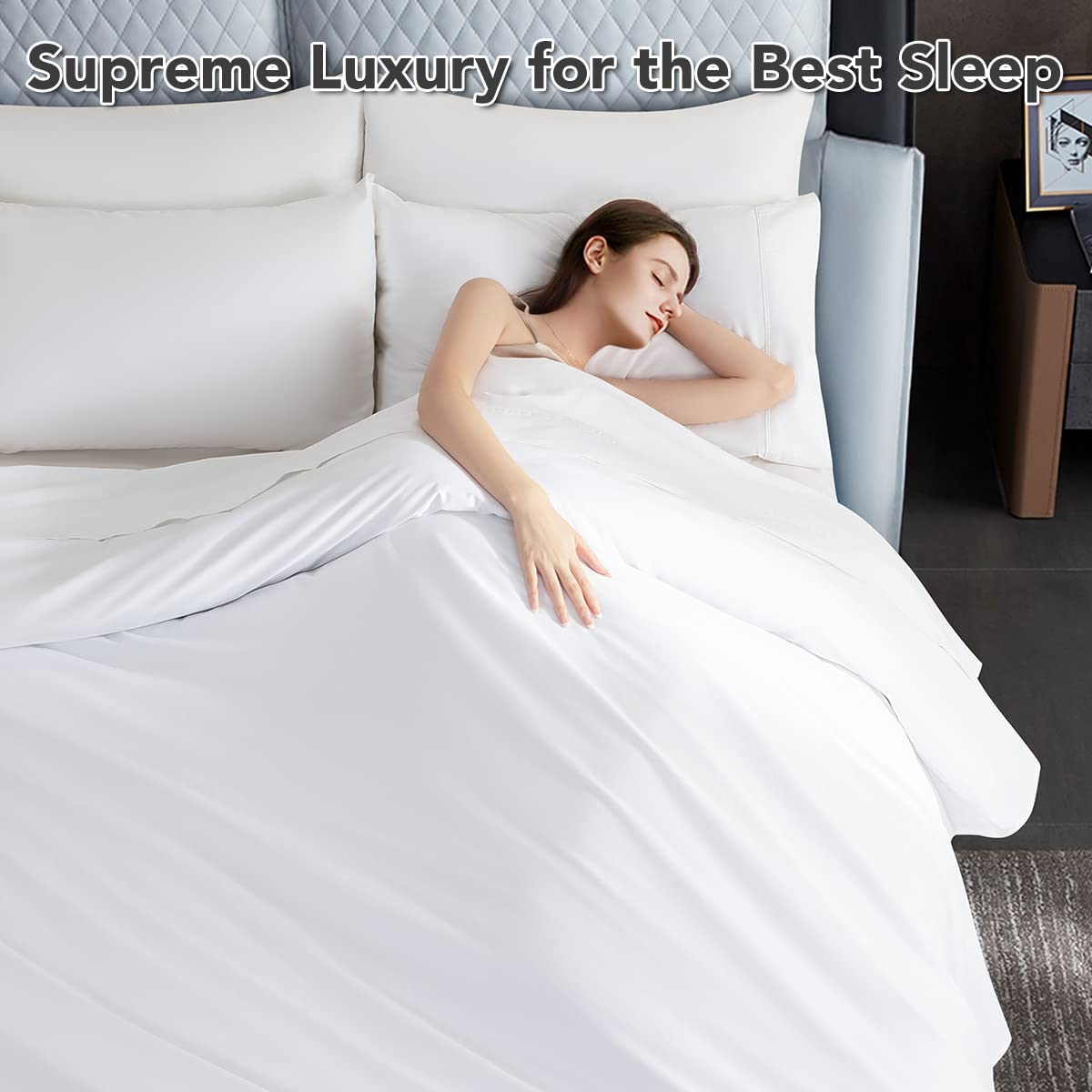 Luxury 5 Star Hilton Bedding Set Linen in 400TC Solid Pattern with Custom Duvet Cover