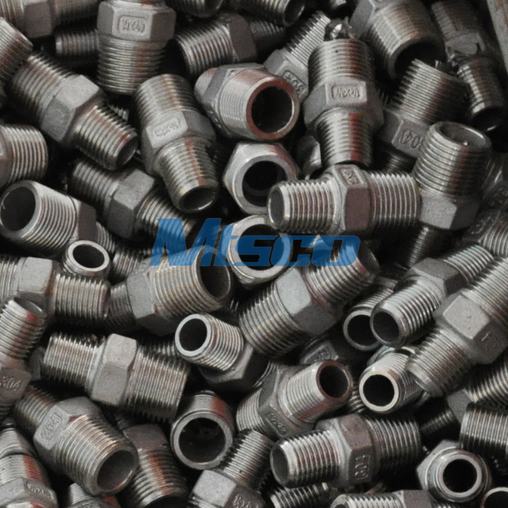 ASTM A351 304 316 Hex Pipe Nipple 150 Thread Connection Casting Pipe Fittings A351M