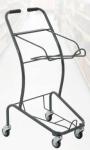 50KGS Shopping Basket Trolley Japanese Style Zinc Plating Metal Double Basket