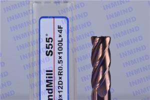 China HRC55 4 Flute End Mil Corner Radius Cutter With 0.6 um Grain Size SiN Coating factory