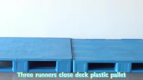 Hygienic 3 runner plastic pallet heavy duty reinforced flat racking cheap euro