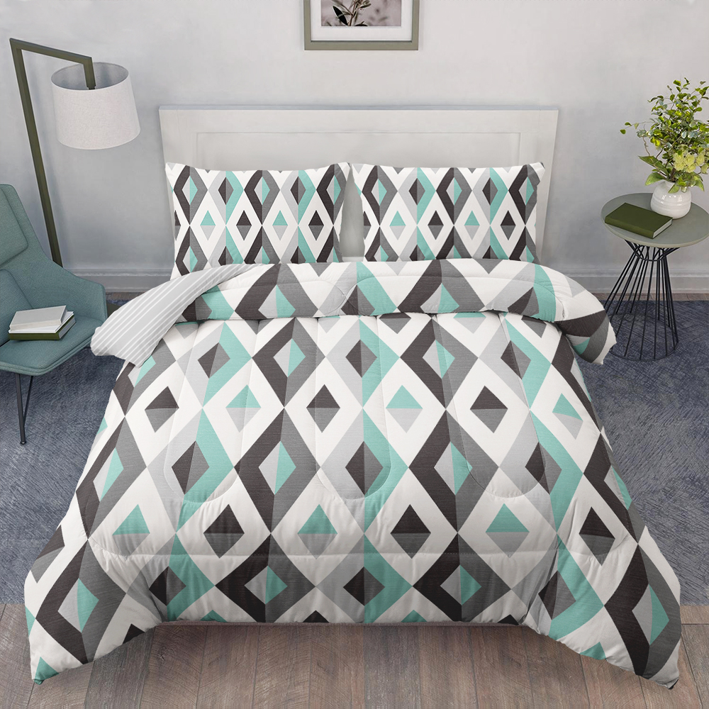 Add a Touch of Sophistication to Your Bed with Geometric Pattern Flannel Bedding Set