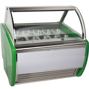 China 10 Containers Ice Cream Showcase Freezer With Danfoss Under Bottom on sale