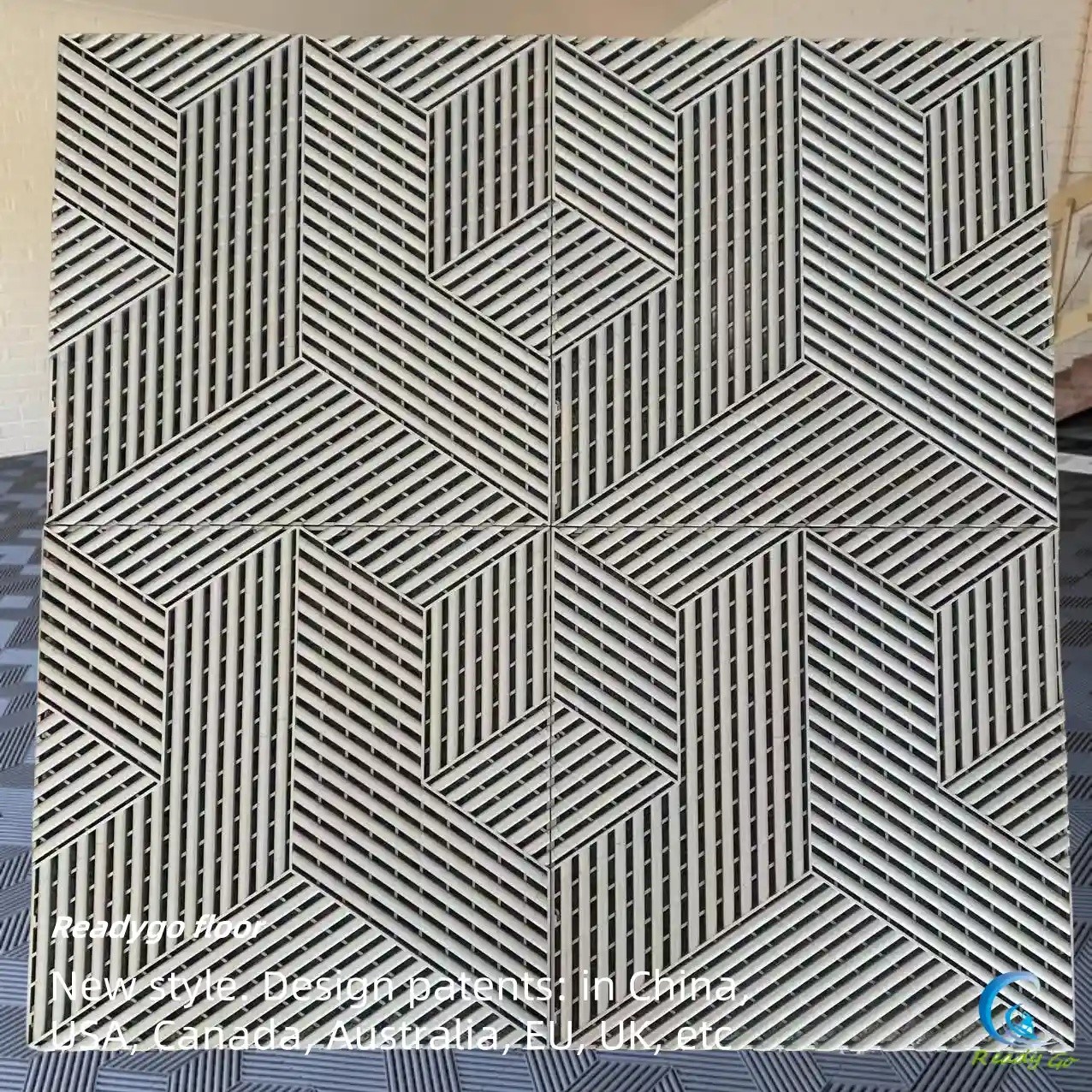 Three Dimensional 19mm Garage Tiles Interlocking Heavy Duty Garage Floor Squares