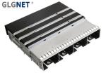 4 Ports One Piece Metal SFP28 Cage Assembly Copper Alloy Material