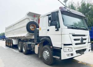 China 80t 4 Axle Rear Dump Trailer with 1840mm Tread and Gravel Ore Coal Iron /Copper Powder factory
