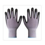 Nitrile Dotted 15 Gauge Seamless Grey Nylon Spandex Knit Work Gloves For