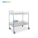 2 Layers 1 Drawer Hospital Stainless Steel Medical Instrument Trolley