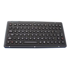 Black titanium vandal proof ruggedized keyboard with industrial backlight