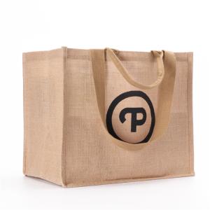 China Heavy Waterproof Reusable Inner Lamination Jute Tote Bags factory