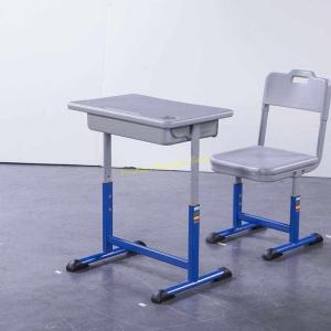 China Single Dual Modern Student Table And Chair Set With Groove HDPE Material factory