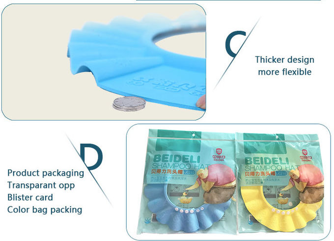 Soft Baby Shampoo Head Protector Care Shower , Baby Bath Hat EVA Material