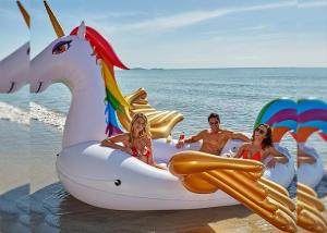 China Inflatable Island Float Adult Water Toy 6 Person Inflatable Unicorn Pool Float factory