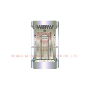 2000kg Observation Elevator With Square Shape Full Glass Cabin