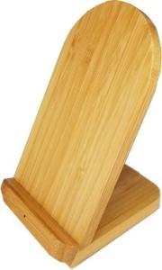 China Desktop Phone holder 10W Bamboo made fast Charging Portable Wireless Charger 9V-2-3A factory