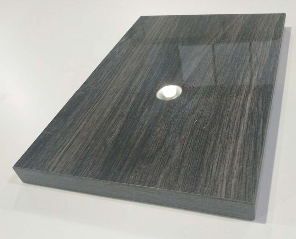 gloss wood grain acrylic mdf board for kitchen cabinet door