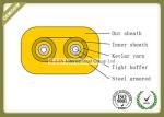 Flat Twin Duplex Armored Indoor Fiber Optic Cable For Connection Network