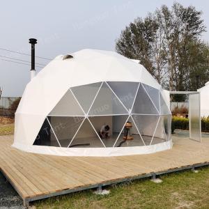 China Heat Insulated Geodesic Dome Glass Door 6m Glamping Tourism Tent factory