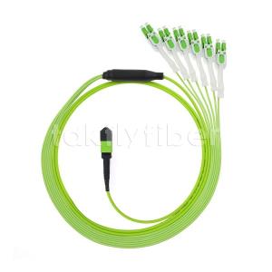 China MPO / MTP Male or Female OM5 Fiber Optic Patch Cord 12F LC APC DX Uniboot factory