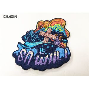 Embroidered Emblems Velcro Patches For Apparel , Uniform , Cap