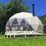 Semi Sphere Eco Living Geodesic Dome Tent PVC Fireproof Canvas