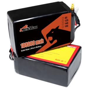 China Large capacity Solid State Drone Battery 106000mAh 44.4V 12S 14S 24S Burst 10C for Professional FPV Drone factory