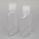 60ml Empty Square Alcohol Disinfection Gel Bottle, PET Plastic Clear Hand