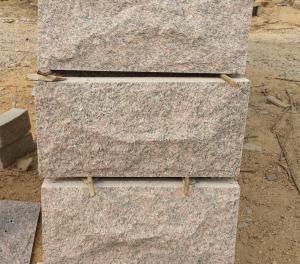 China Rose Granite Mushroom Stones Pillar/Column Wall Stone Exterior Stone Cladding Landscaping Stone factory